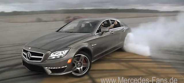 Burnout-Battle: Mercedes CLS 63 AMG vs. Nissan GT-R  : Der AMG im Drift-Vergleich mit dem japanischen Supersportwagen