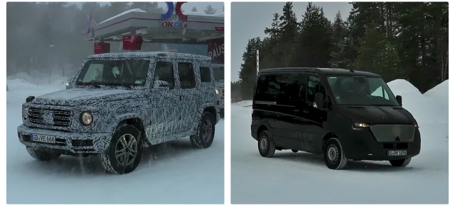 Mercedes-Benz Erlkönige: Spy-Shot-Video-Duo: Mercedes-Benz G-Klasse und Mercedes Sprinter