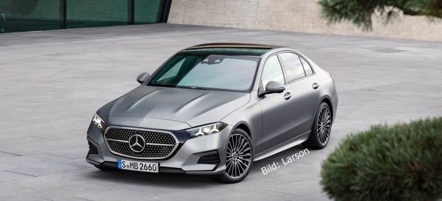 Ausblick Mercedes C-Klasse-W206-MoPf: Rendering und erste Spy Shot-Fotos vom Mercedes C-Klasse W206-Facelift