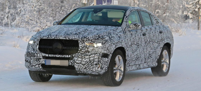 Erlkönig erwischt: Mercedes-Benz GLE Coupé II: Star Spy Shot: Mercedes-Benz GLE Coupé C167 beim Wintertest  