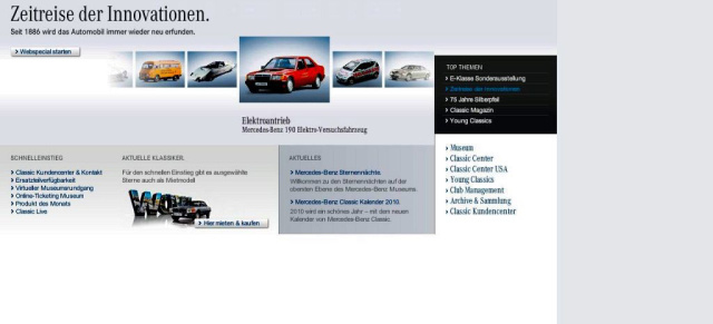 Neues Mercedes-Benz Classic Portal online: Die Classic-Aktivitäten von Mercedes-Benz in den Bereichen Museum, Classic Center, Archive und Sammlung, Young Classics, Mercedes-Benz Clubs und Classic Magazin präsentieren sich aufgefrischt im Internet
