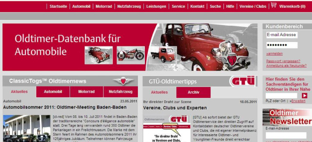 Neu: GTÜ-Oldtimer-Datenbank : Onlineagebot für den direkten Draht zur Szene 