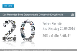 20 Jahre Mercedes-Benz Gebrauchtteile Center: Sonderrabatt für Mercedes-Fans.de: 20% bis 20. September!