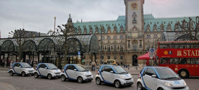 Erfolgsmodell: jetzt 500 car2go in Hamburg: Jahresbilanz: insgesamt über 12.000 registrierte Kunden und wöchentlich 10.000 Mieten 