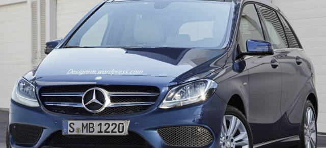 Sieht so die neue Mercedes-Benz B-Klasse 2015 aus?: Computergrafik vom Facelift des Kompakt-Mercedes