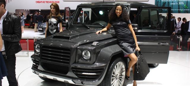 Mercedes Tuning oder Road Couture?  Modisch getrimmte Mercedes G-Klasse: Edeltuner Mansory und Designer Philipp Plein bringen den  Geländewagen Klassiker auf dem Genfer Autosalon auf den Catwalk