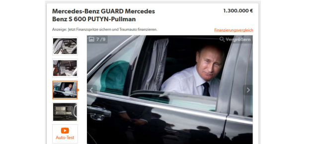 Mercedes-Benz VIP-Drive: Putins Pullman steht zum Verkauf  - für 1,3 Millionen €