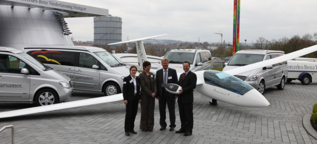 Mercedes hilft bei Luftsprüngen: Deutsche Segelflug-Nationalmannschaft greift nach den Sternen und entscheidet sich für  Mercedes Transporter als  Mobilitätspartner