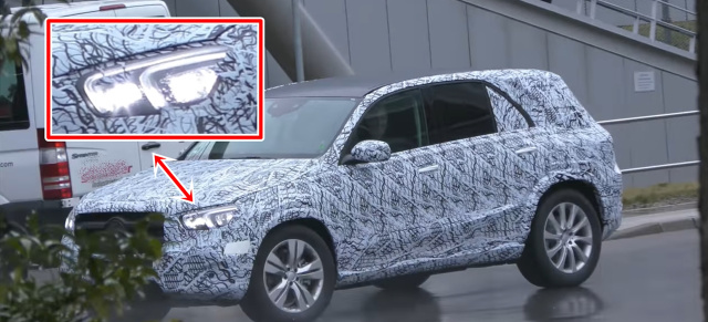 Mercedes-Benz Erlkönig: Spy Shot: Mercedes GLE 2019 mit neuem Scheinwerferdesign