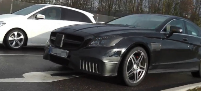 Video: Mercedes CLS 63 AMG Erlkönig erwischt!: Passant filmt AMG-Testwagen in Böblingen