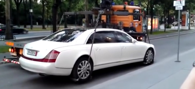 Maybach 62: Keine leichte Sache für Abschlepper: Video: Die Nobelkarosse lässt sich nicht auf den Haken nehmen