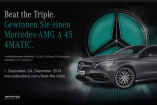 Gewinnspiel: Mercedes-AMG A45 zu gewinnen!: Silberpfeile sagt „Danke" an die Fans mit „Beat the Triple" Online-Gewinnspiel: Hauptpreis ist ein  Mercedes-AMG A 45