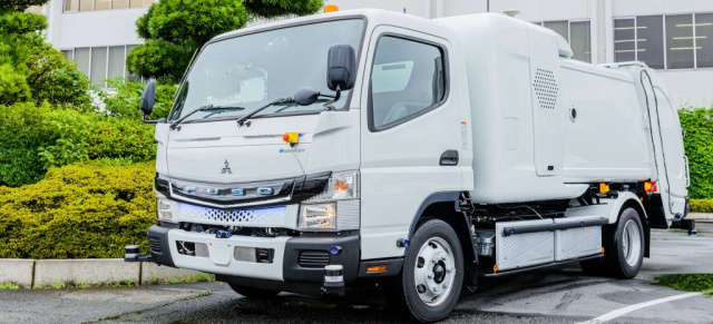 Autonomer Abfallabtransport: FUSO eCanter folgt dem Müllwerker von allein