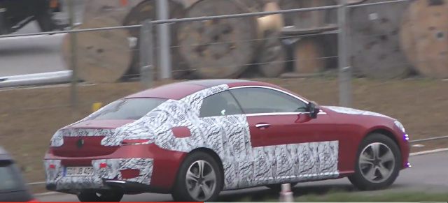 Erlkönig erwischt: Mercedes-Benz E-Klasse Coupé: Spy Shot Video: E-Klasse Coupé C238 mit geringer Tarnung gefilmt