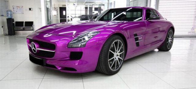 Hot or not? Mercedes SLS AMG in Lila: Andere Länder, andere Farben: So einen SLS AMG haben Sie noch nicht gesehen! 