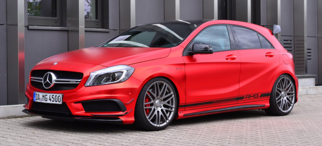 Optik-Tuning: Folie für Mercedes-Benz A45 AMG: Der kompakte Sportwagen kriegt `ne "Ein-Packung"