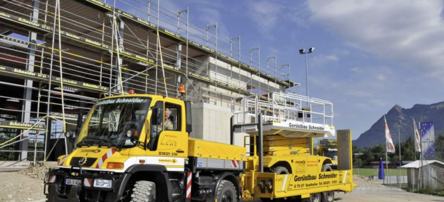 Unimog at work: Einsatz im Gerüstbau: Seit über 30 Jahren vertraut Gerüstbau Schneider GmbH auf Unimog und den Service der Generalvertretung