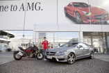 Auch auf vier Rädern sportlich: Ducati MotoGP Fahrer Nicky Hayden fährt Mercedes AMG: Als Auto ist für den Ducati Werksfahrer ein Mercedes CLS 63 AMG erste Wahl 