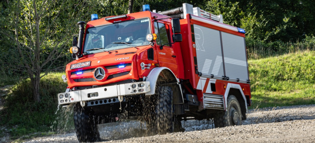Mercedes-Benz Special Trucks auf der RETTmobil: Spitze mit der Spritze: Hochgeländegängiger Unimog als Tanklöschfahrzeug