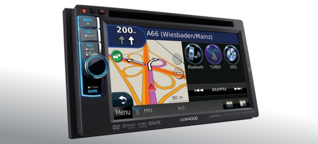 Superschnell: Neue Doppel-DIN All-In-One Navigationssysteme von Kenwood: DNX4210BT & DNX5210BT  DVD-Multimedia-Allrounder mit neuester Garmin-Navi, Bluetooth-Freisprecheinrichtung, USB und iPhone/iPod-Anschluss