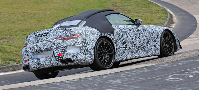 Erlkönig: Der neue Mercedes-AMG SL der Baureihe R232: Mercedes-AMG SL Prototyp auf der Nordschleife erwischt