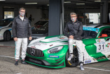 Steer by Wire von Schaeffler Paravan im Renneinsatz mit Mercedes-Legenden: Doppel-Bernd für Zukunfts-Technik: Schneider und Mayländer starten im Spacedrive-AMG ohne Lenksäule im GTC Race