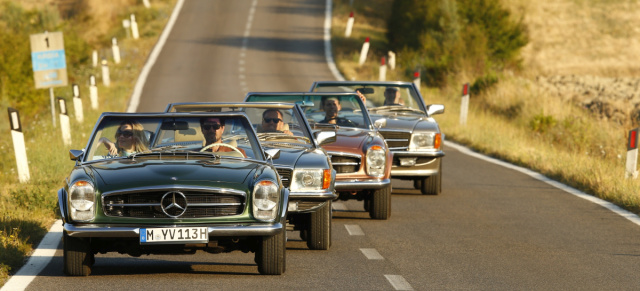 Unser Tipp für Klassik- und Youngtimer-Fans mit Lust am Reisen: : Mit klassischen SL-Modellen durch die Toskana und die Provence